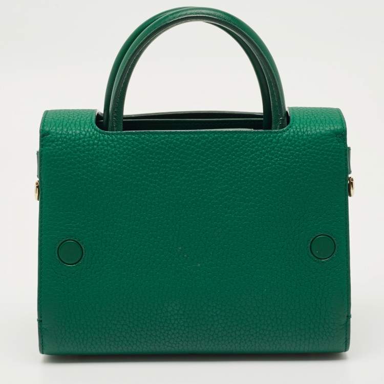 Pre Owned Dior Green Leather Mini Diorever Top Handle Bag