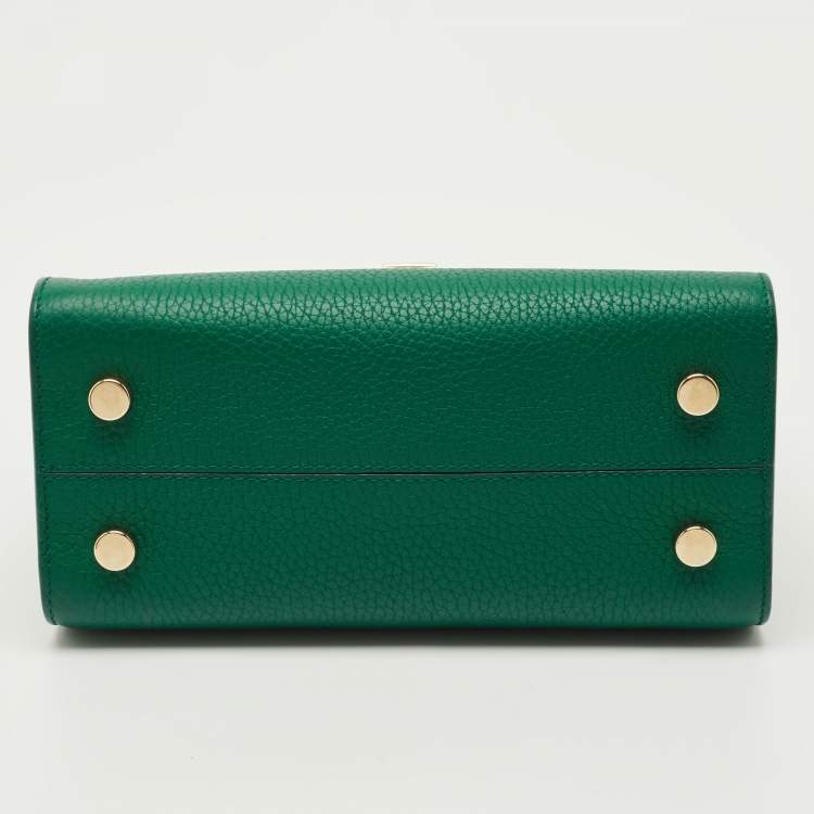 Pre Owned Dior Green Leather Mini Diorever Top Handle Bag