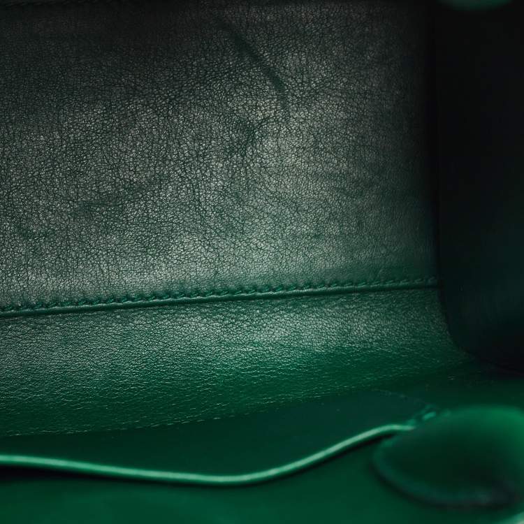 Pre Owned Dior Green Leather Mini Diorever Top Handle Bag