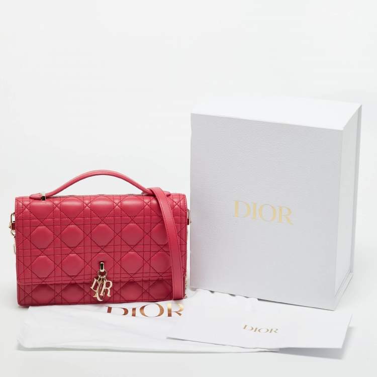 Pre Owned Dior Pink Cannage Leather My Dior Top Handle Bag