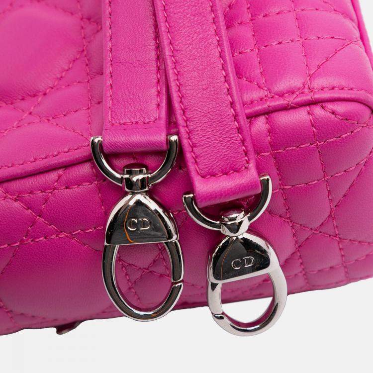 Pre Owned Dior Pink Mini Lambskin Cannage Lady Dior