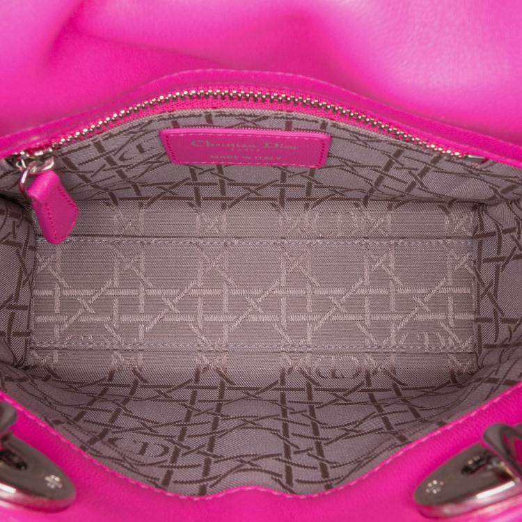 Pre Owned Dior Pink Mini Lambskin Cannage Lady Dior