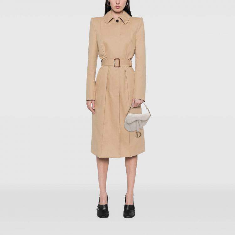 Pre Owned Dior White Mini Oblique Canvas Saddle Bag