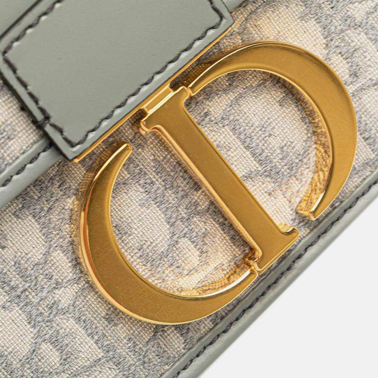Pre Owned Dior Grey Medium Oblique Canvas 30 Montaigne Bag