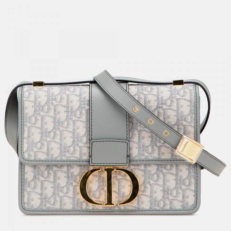 Pre Owned Dior Grey Medium Oblique Canvas 30 Montaigne Bag