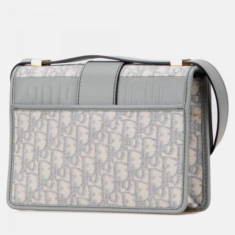 Pre Owned Dior Grey Medium Oblique Canvas 30 Montaigne Bag