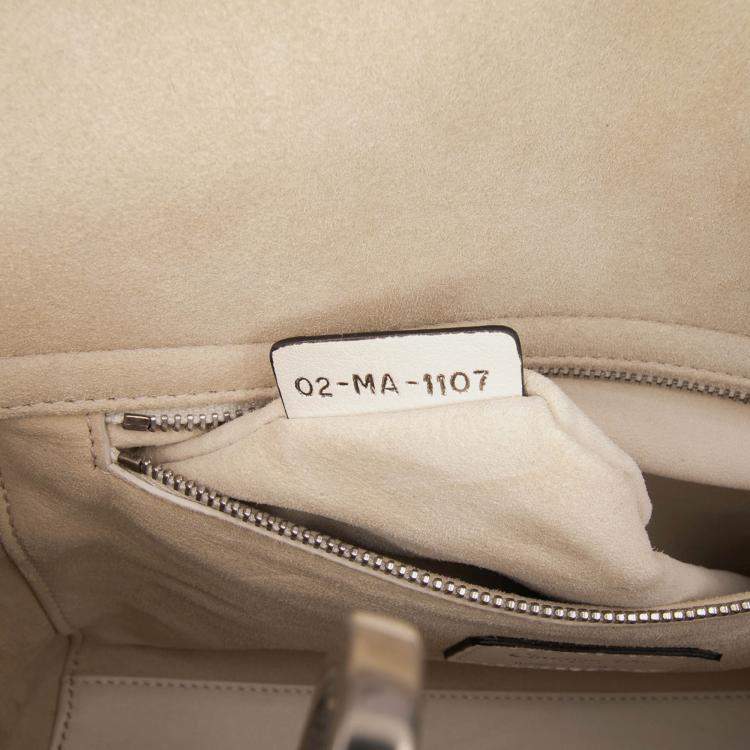 Pre Owned Dior Beige Medium Lambskin Embroidered and Beaded Lady D Lite