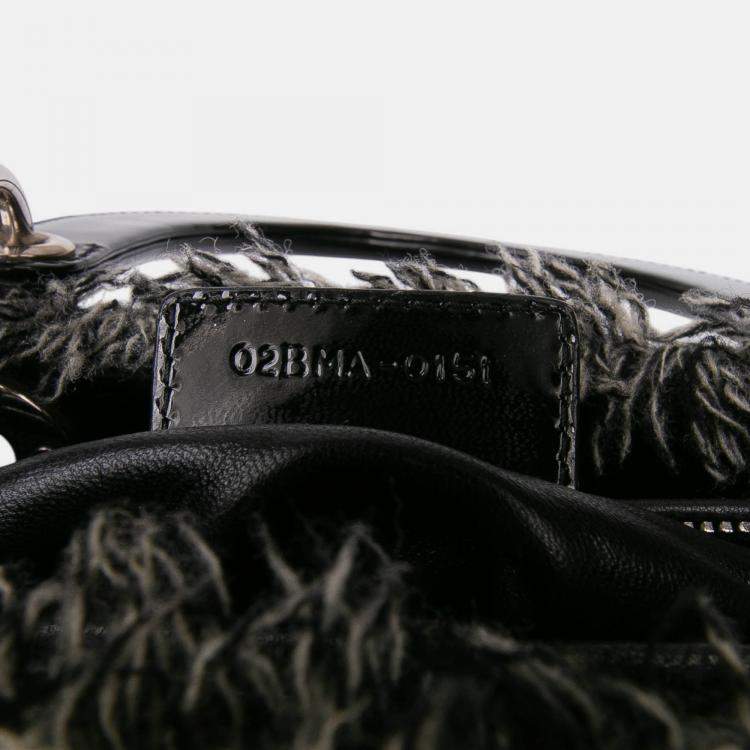 Pre Owned Dior Grey Medium Tweed Cannage Lady Dior