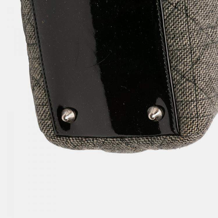 Pre Owned Dior Grey Medium Tweed Cannage Lady Dior