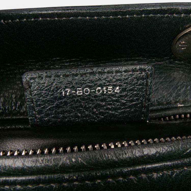 Pre Owned Dior Blue/Green Medium Deerskin Floral Print Lady Dior