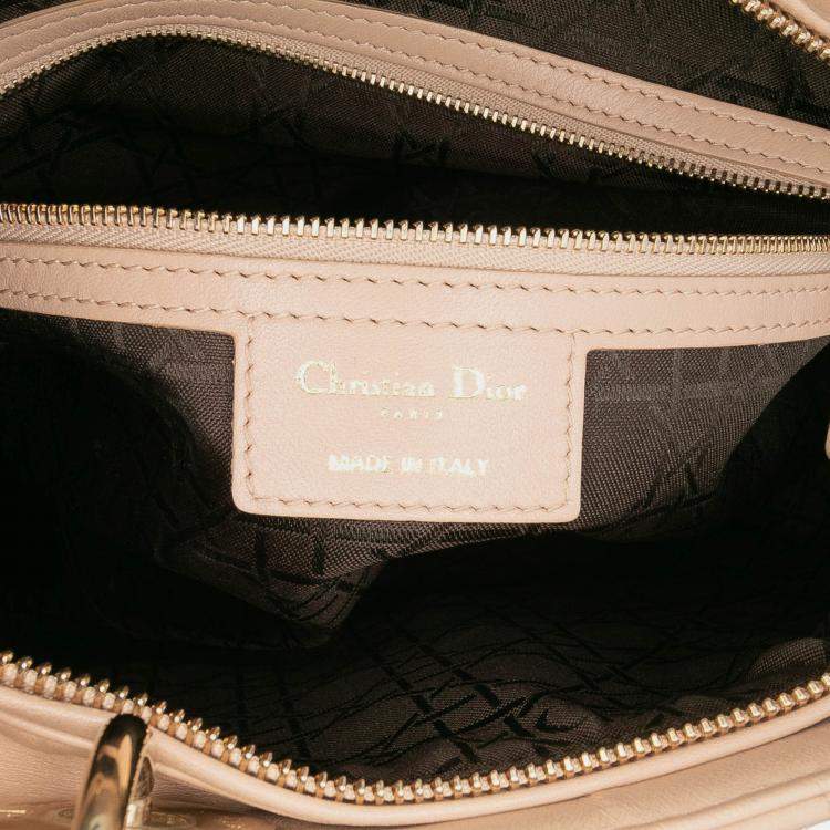 Pre Owned Dior Brown Large Lambskin Cannage Lady Dior