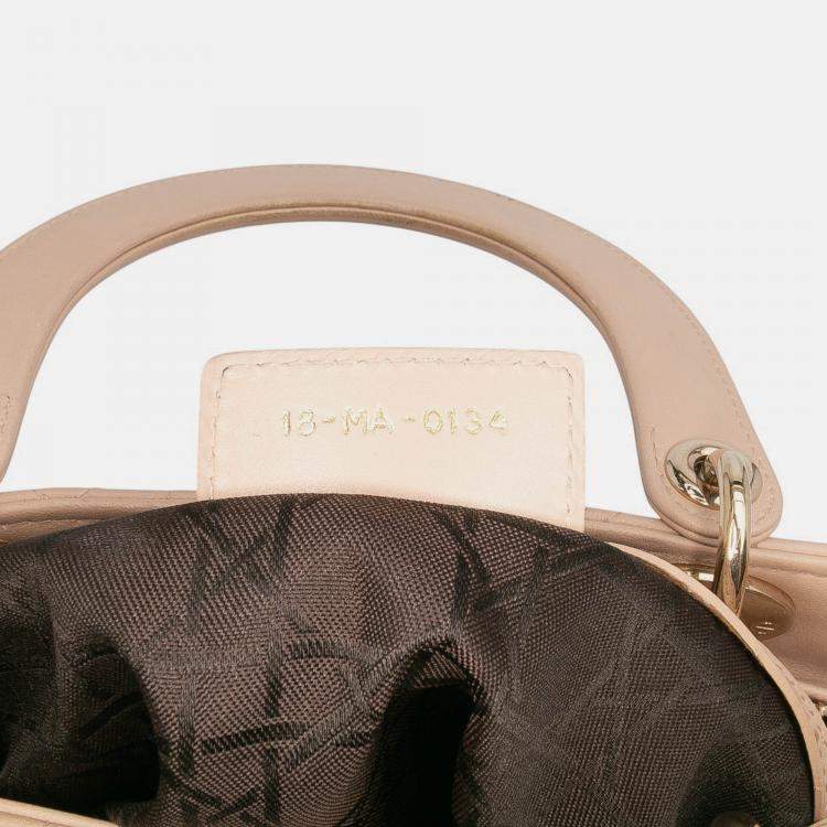 Pre Owned Dior Brown Large Lambskin Cannage Lady Dior