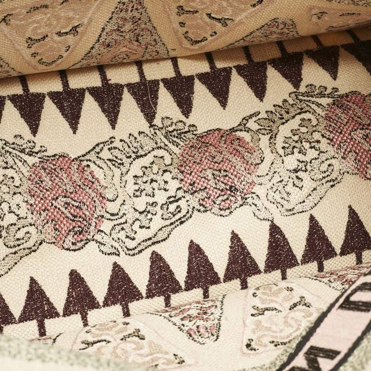 Pre Owned Dior Multicolor Geometric Embroidered Canvas Medium Book Tote 