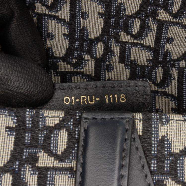 Pre Owned Dior Blue Oblique Canvas Saddle Bag