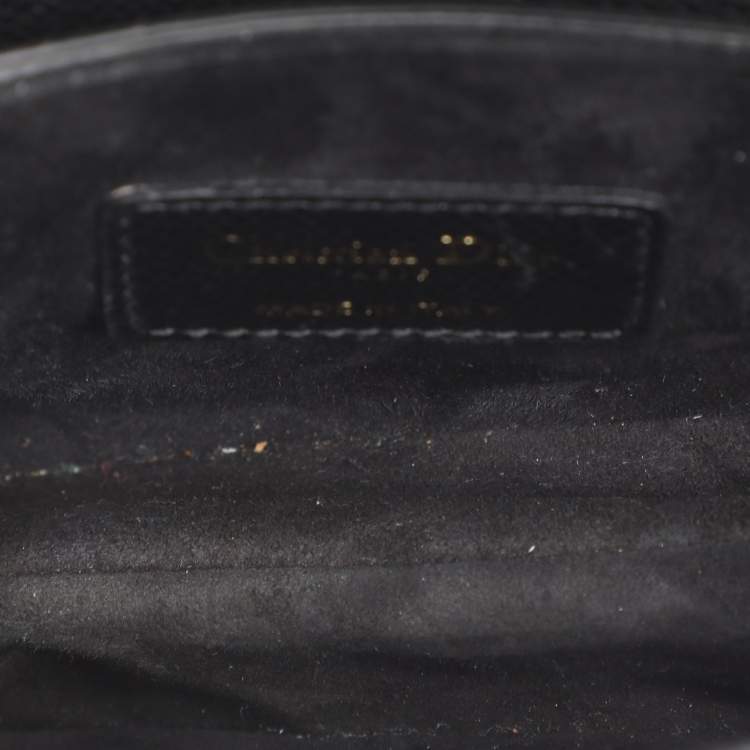 Pre Owned Dior Black Leather Mini Saddle Bag