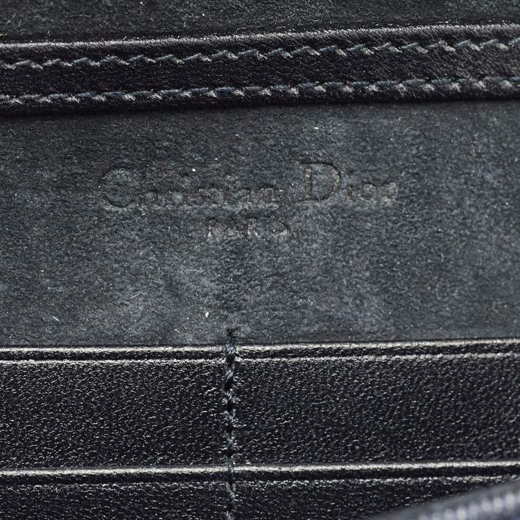Pre Owned Dior Blue Cannage Denim Studded Diorama Wallet on Chain