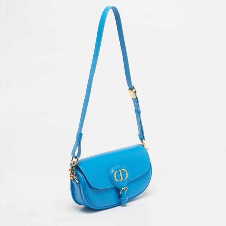 Pre Owned Dior Blue Leather East-West Bobby Shoulder Bag