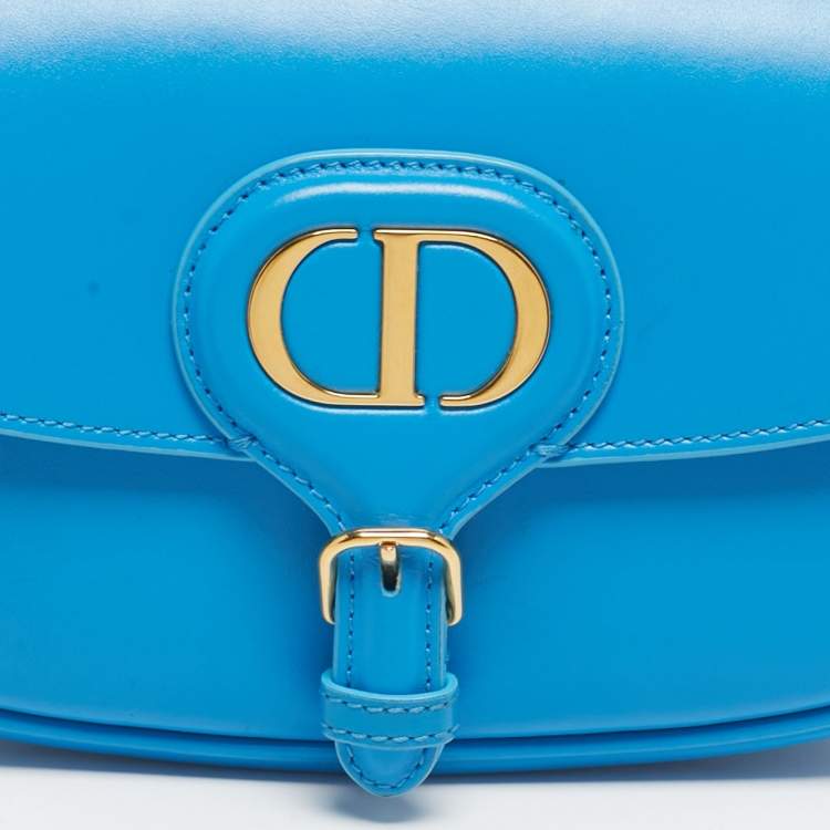 Pre Owned Dior Blue Leather East-West Bobby Shoulder Bag