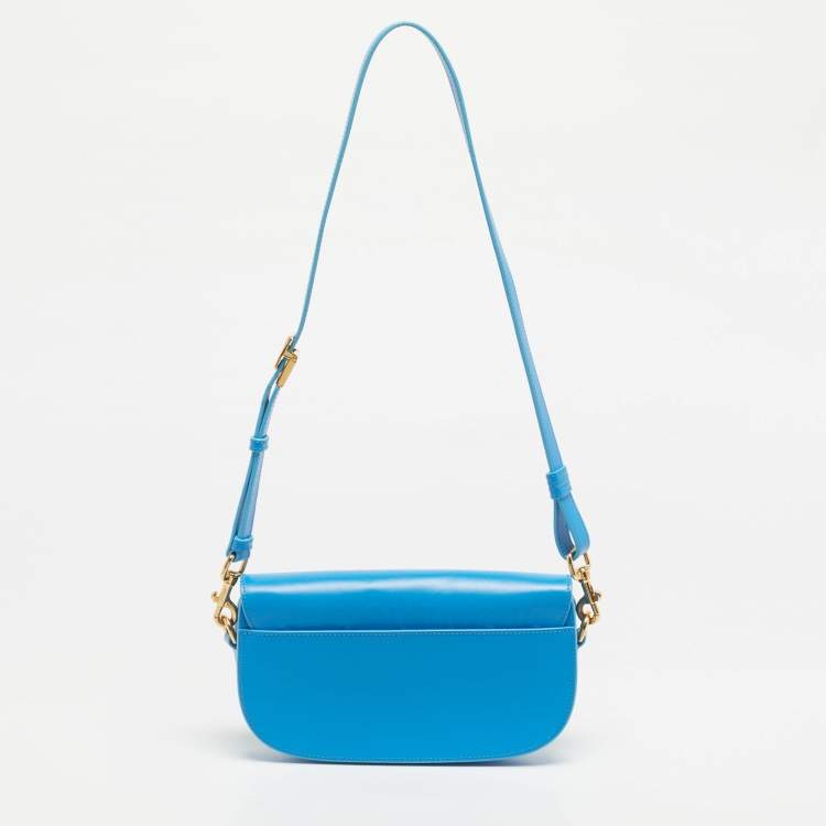 Pre Owned Dior Blue Leather East-West Bobby Shoulder Bag