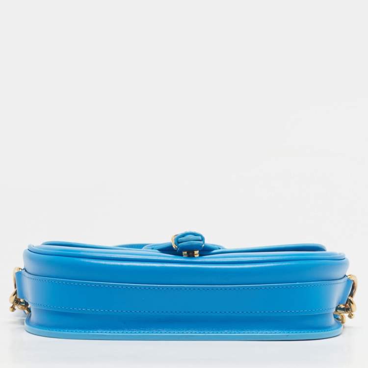 Pre Owned Dior Blue Leather East-West Bobby Shoulder Bag