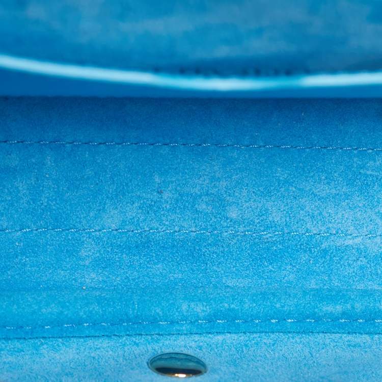 Pre Owned Dior Blue Leather East-West Bobby Shoulder Bag