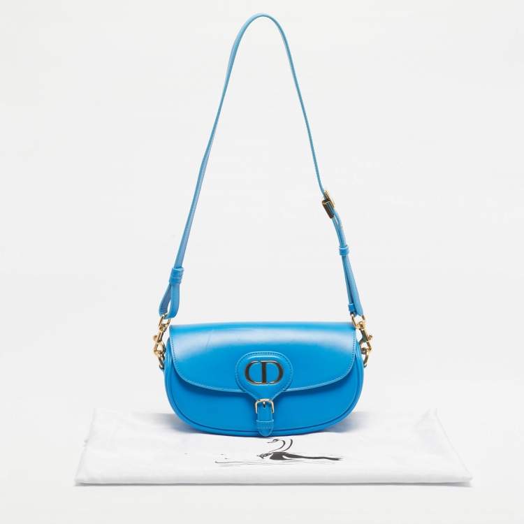Pre Owned Dior Blue Leather East-West Bobby Shoulder Bag