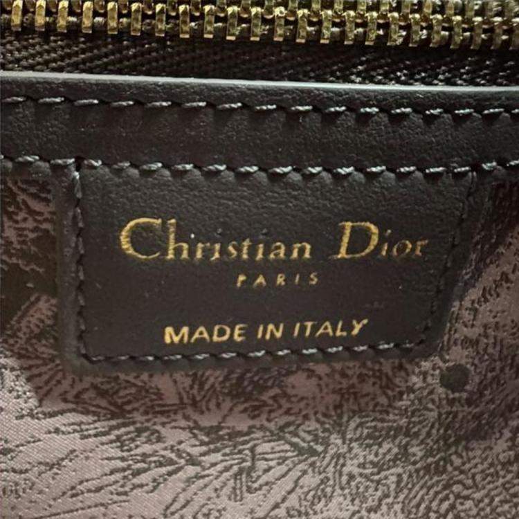 Pre Owned Christian Dior Lady Straw Canvas Handbag Shoulder Bag In Natural Pink Gray And Gold