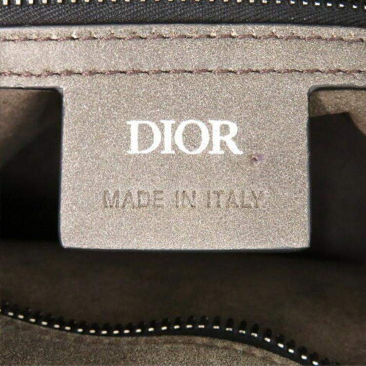 Pre Owned Christian Dior Saddle Shearling Mouton Gray Shoulder Bag