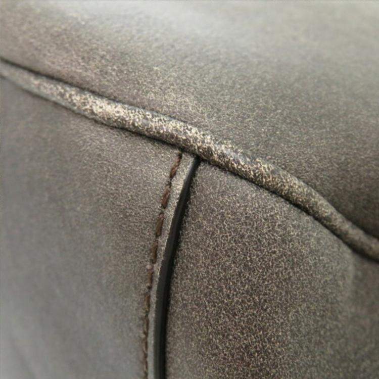 Pre Owned Christian Dior Saddle Shearling Mouton Gray Shoulder Bag