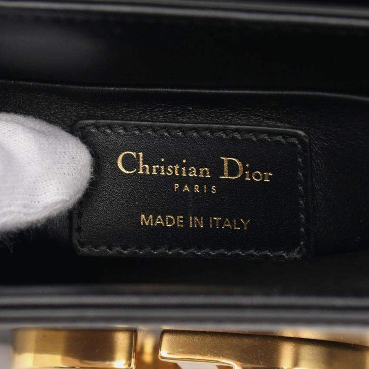 Pre Owned Christian Dior Dior 30 Montaigne Shoulder Bag Leather Black