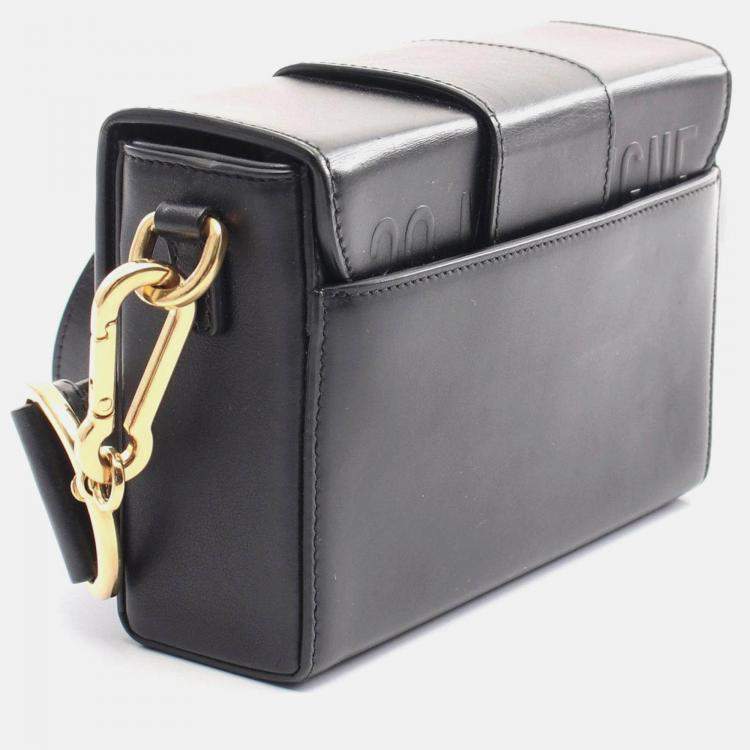 Pre Owned Christian Dior Dior 30 Montaigne Shoulder Bag Leather Black