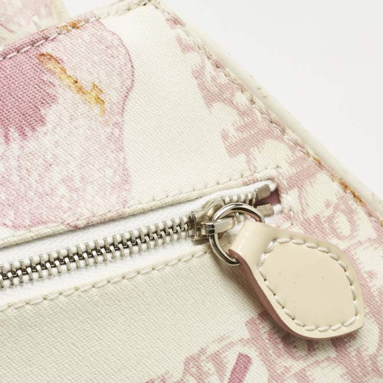 مملوكة مسبقًا Dior Pink/White Cherry Blossom Print Fabric Shoulder Bag