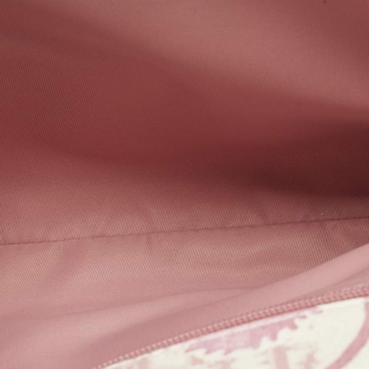 مملوكة مسبقًا Dior Pink/White Cherry Blossom Print Fabric Shoulder Bag