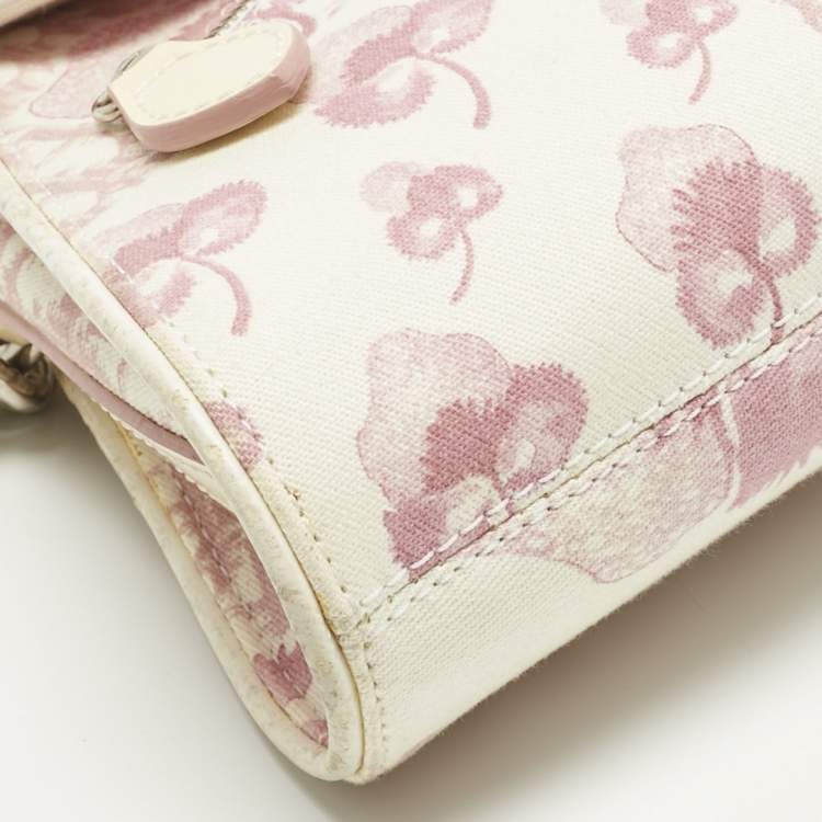 مملوكة مسبقًا Dior Pink/White Cherry Blossom Print Fabric Shoulder Bag