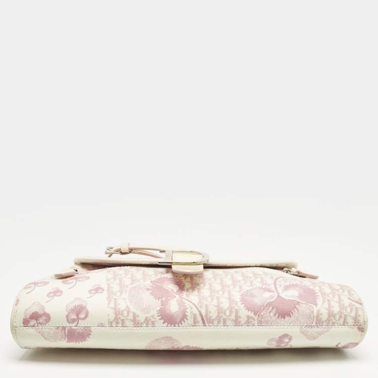 مملوكة مسبقًا Dior Pink/White Cherry Blossom Print Fabric Shoulder Bag