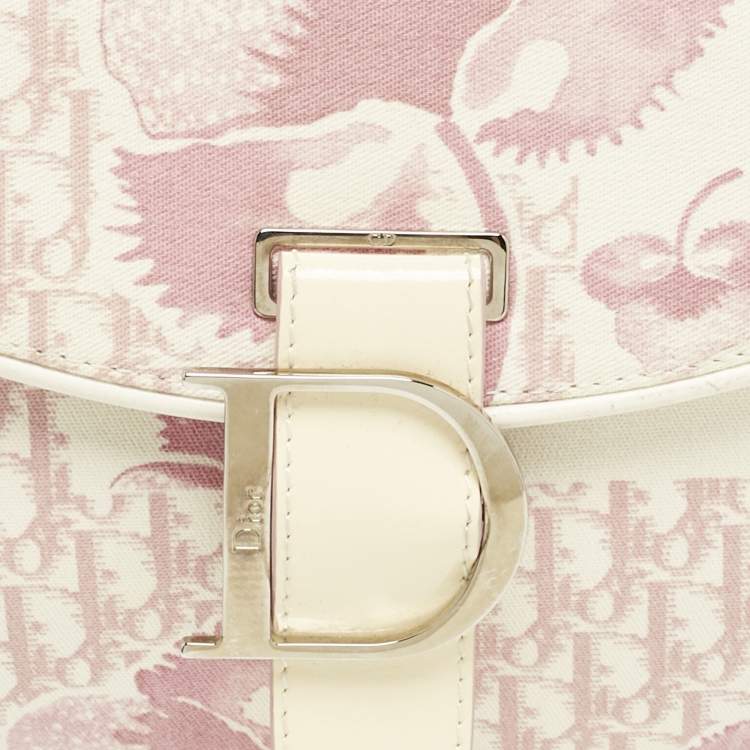 مملوكة مسبقًا Dior Pink/White Cherry Blossom Print Fabric Shoulder Bag