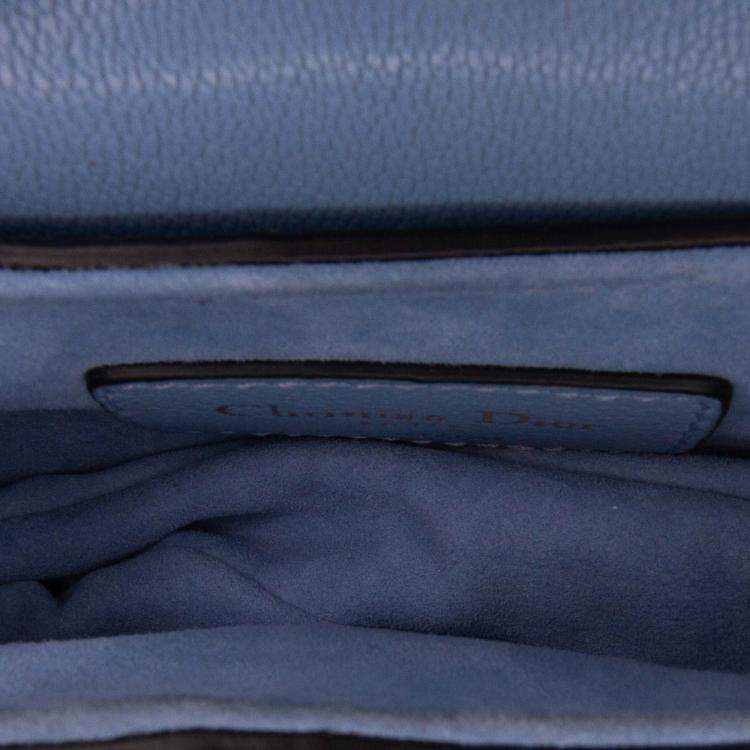 Pre Owned Dior Blue Micro Goatskin Saddle