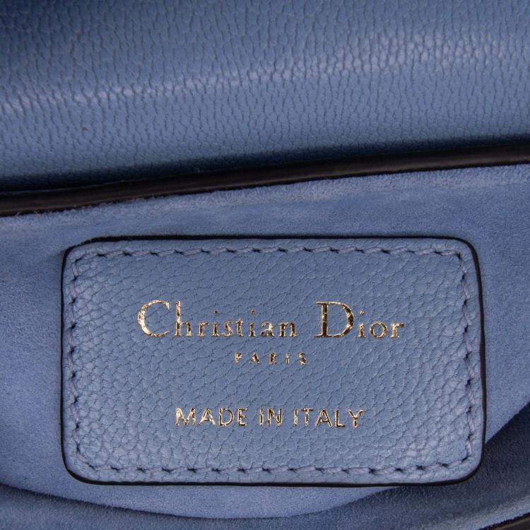 Pre Owned Dior Blue Micro Goatskin Saddle
