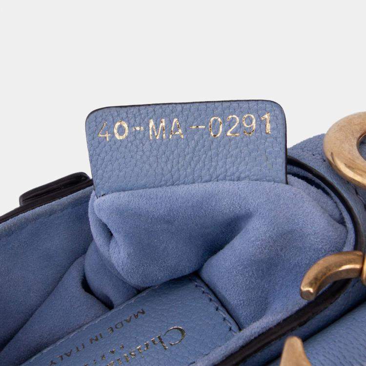 Pre Owned Dior Blue Micro Goatskin Saddle