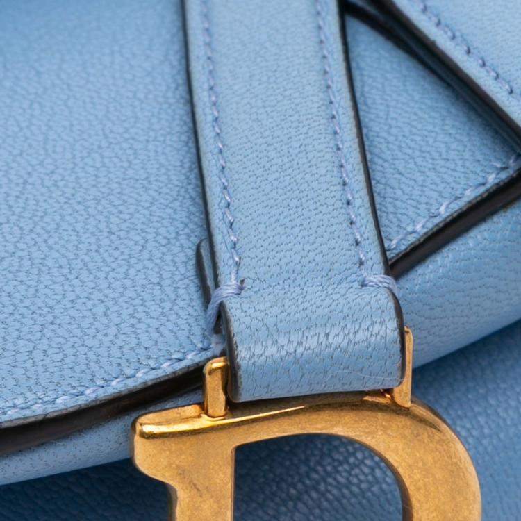 Pre Owned Dior Blue Micro Goatskin Saddle