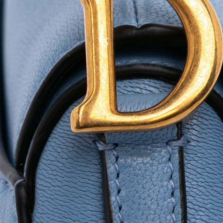Pre Owned Dior Blue Micro Goatskin Saddle