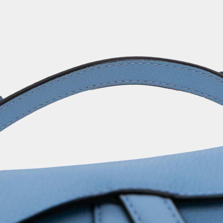 Pre Owned Dior Blue Micro Goatskin Saddle