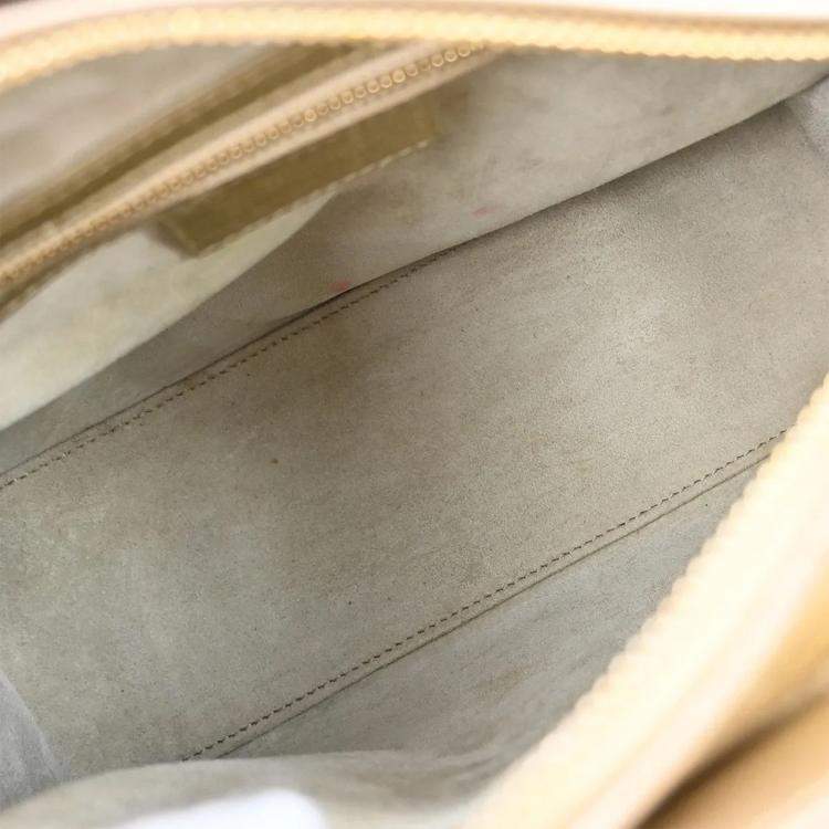 Pre Owned Christian Dior Gold Lambskin Lady Dior Cannage 2way Handbag
