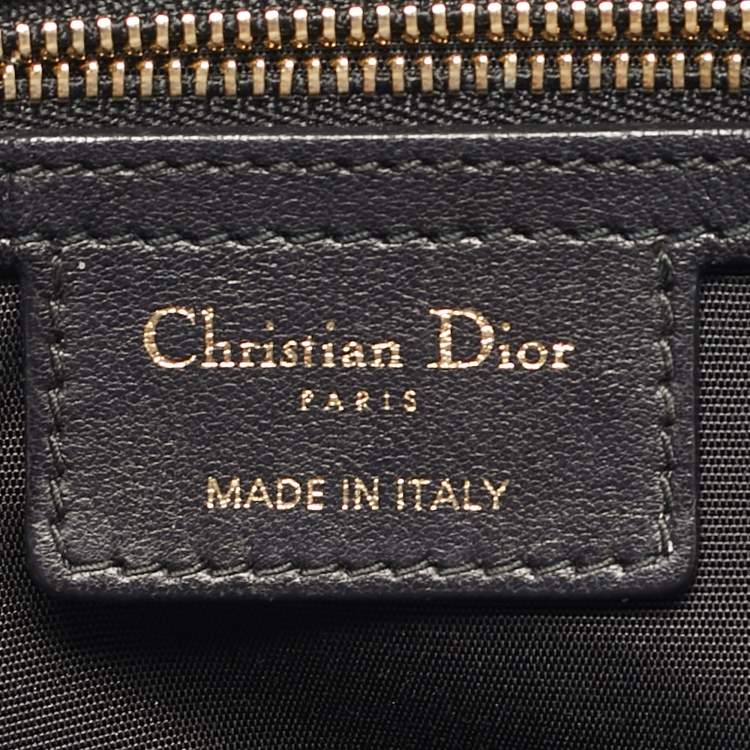 Pre Owned Dior Black Cannage Leather Large Soft Lady Dior Satchel