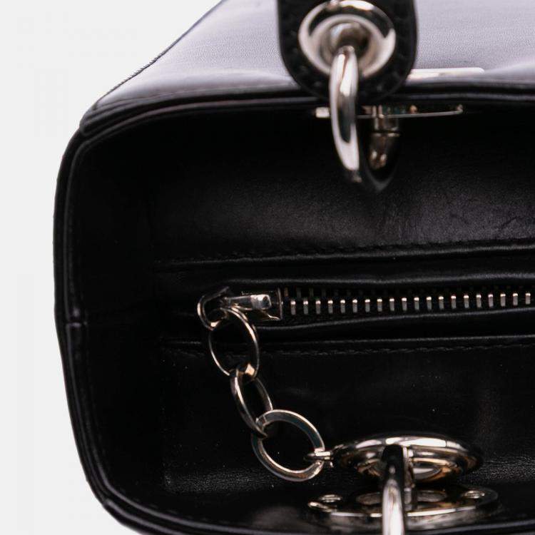 Pre Owned Dior Black Medium Calfskin Pockets Lady Dior