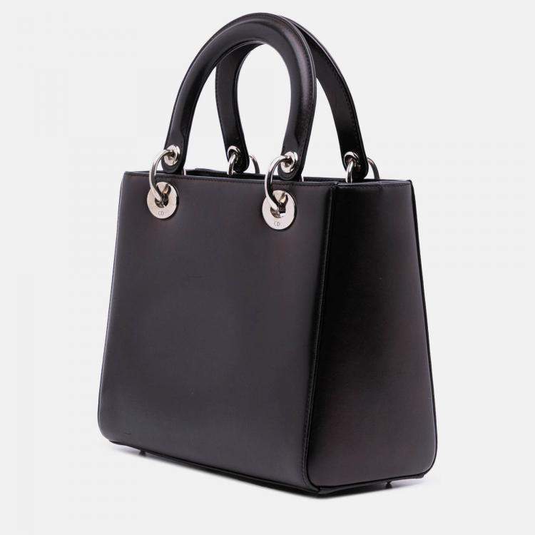 Pre Owned Dior Black Medium Calfskin Pockets Lady Dior