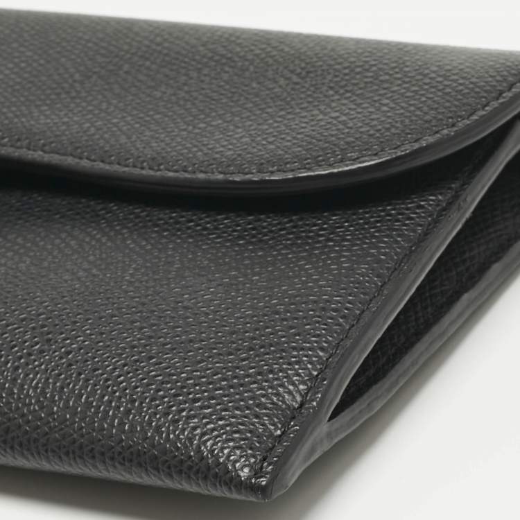 Pre Owned Dior Black Leather Saddle Wallet on Chain