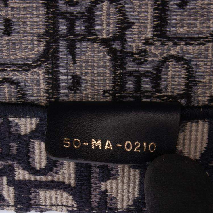 Pre Owned Dior Navy Blue Medium Oblique Canvas Book Tote