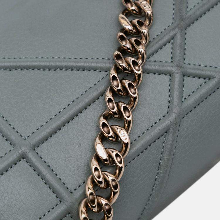 Pre Owned Dior Grey Small Grained Calfskin Diorama Flap