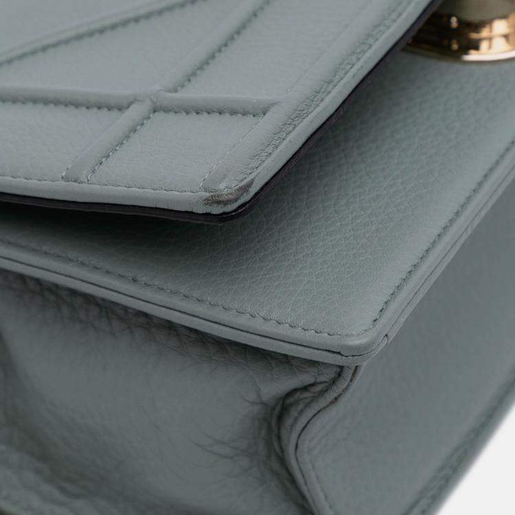 Pre Owned Dior Grey Small Grained Calfskin Diorama Flap